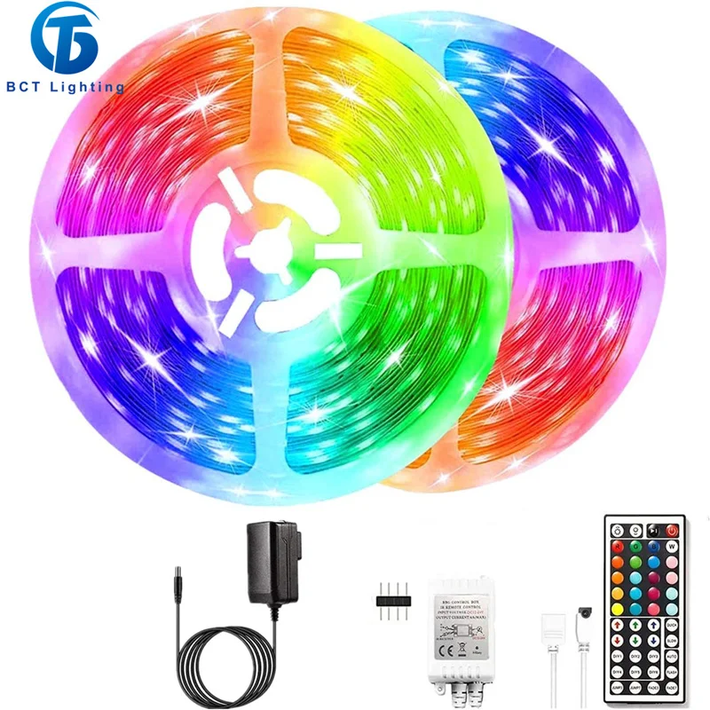Светодиодные ленты светильник non Водонепроницаемый DC12V 5050 RGB Luces светодиодный