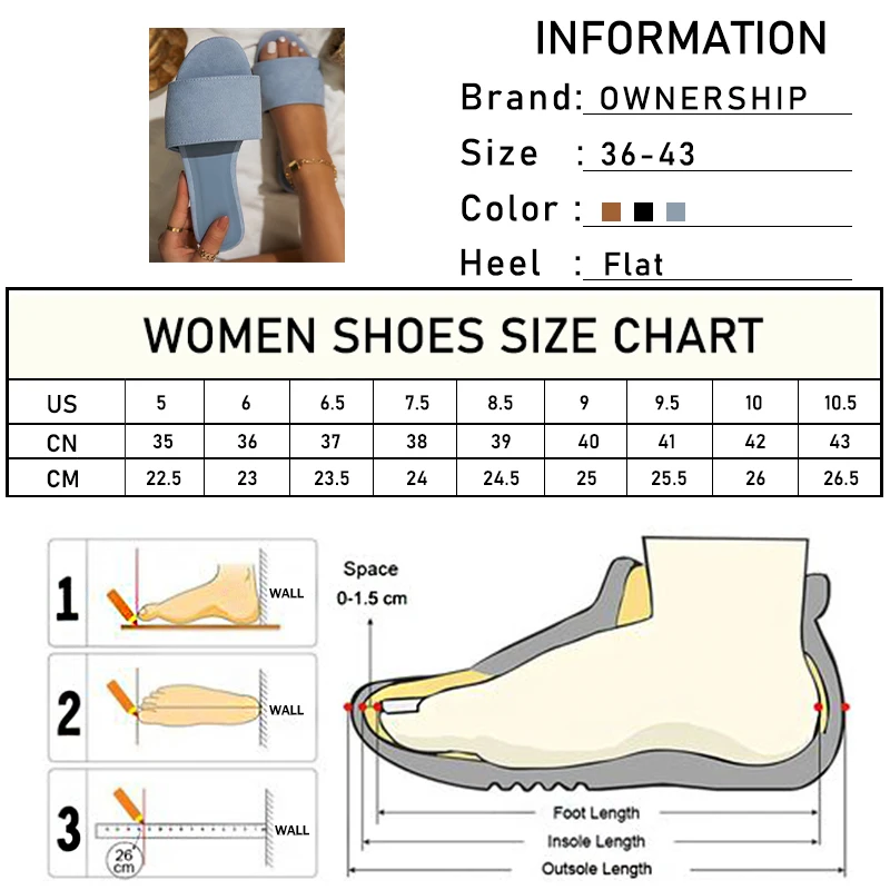 

Women Solid Slippers 2021 Woman Flock Sewing Shoes Female Open Toe Footwear Ladies Summer Beach Fashion Footwear Plus Size 43