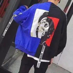 1 Осенняя куртка худи в стиле пэчворк толстовки на молнии в стиле хип-хоп толстовка забавная уличная одежда с высокой улицей Япония Крутая толстовка мужская - Цвет: 1