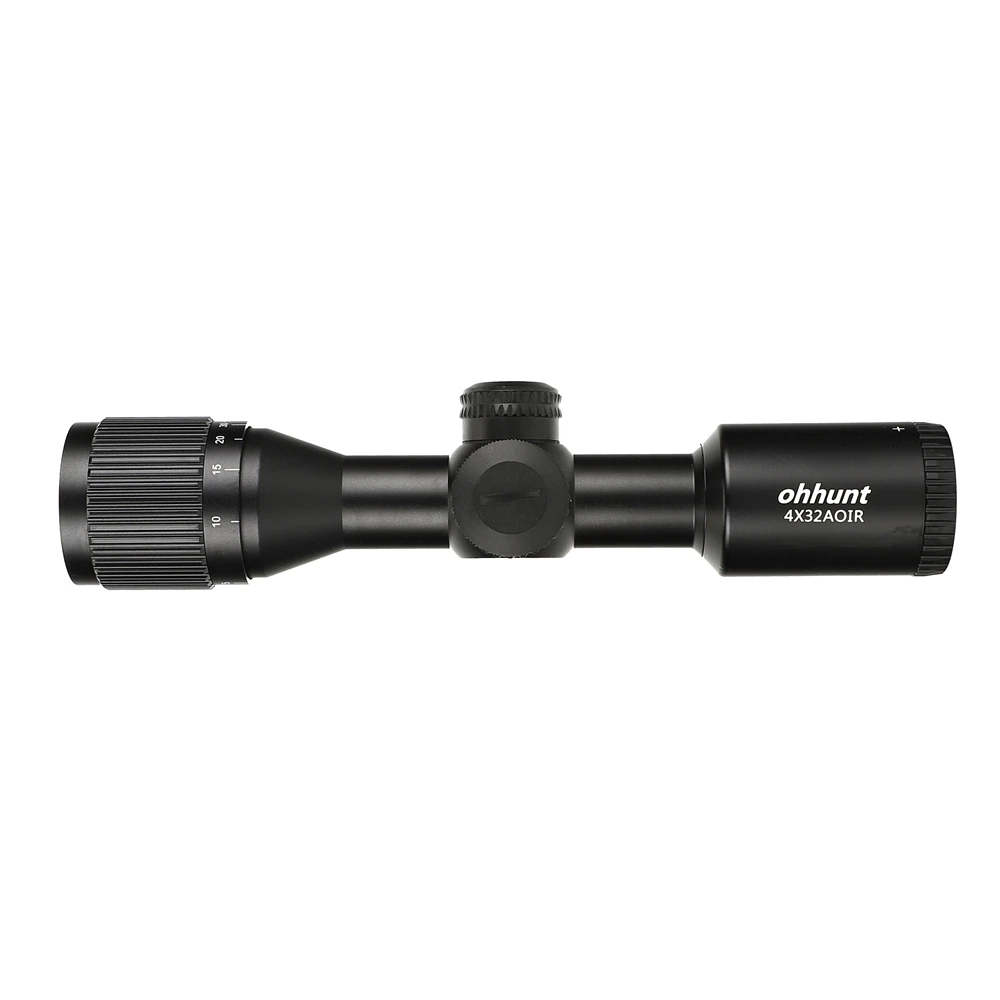 Охота ohhunt 4X32 AOIR Компактный Тактический широкий угол оптические прицелы Mil точка с подсветкой Стекло гравированная сетка Оптика прицел