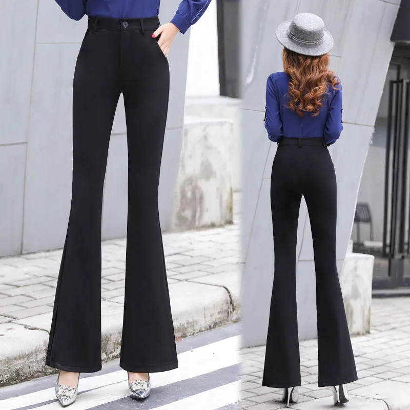 Женские стройнящие брюки с микро колокольчиком облегающие в новом стиле на весну