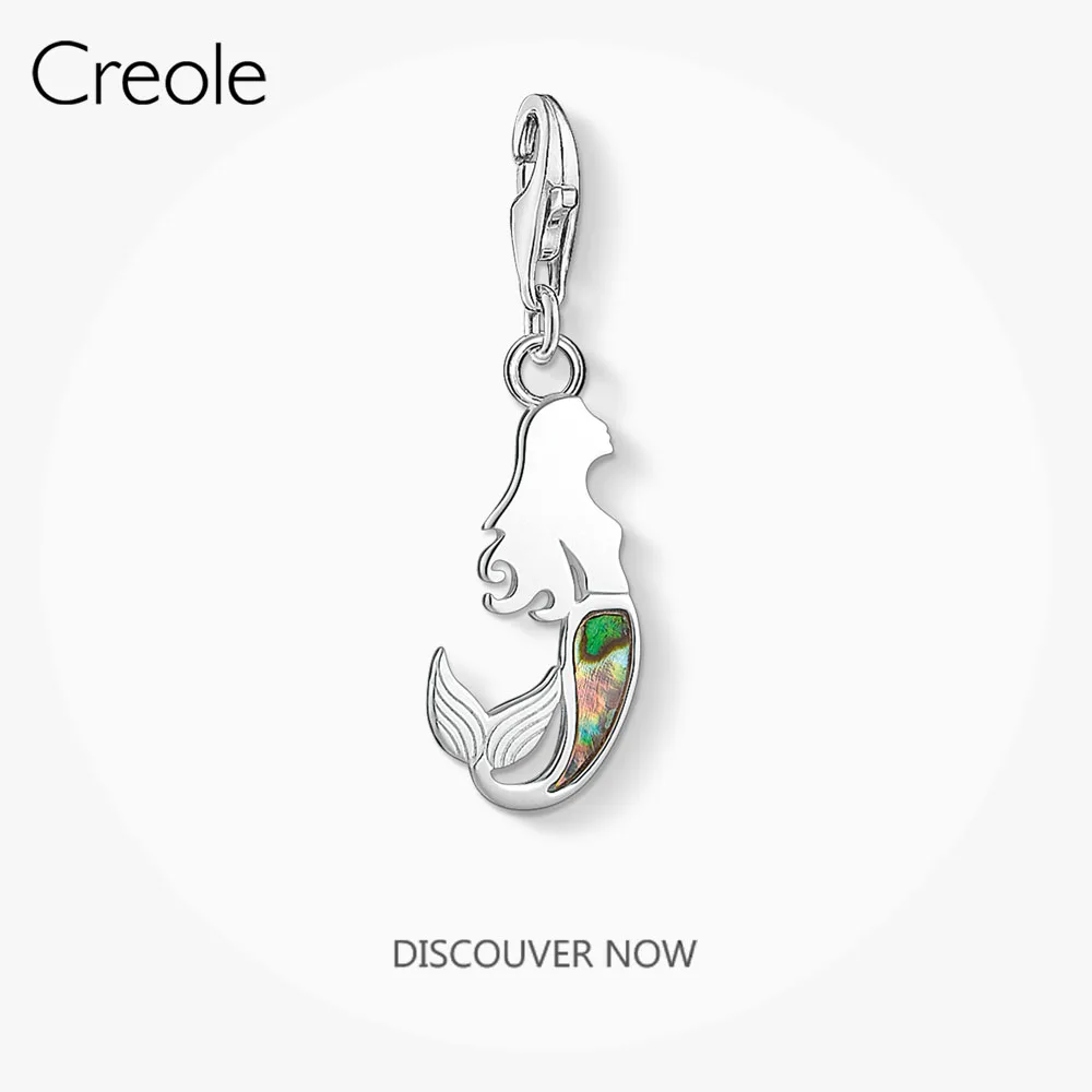 

Mermaid Abalone Charms Romantic Pendant,2020 Spring Brand Fashion New Jewelry Cute 925 Sterling Silver Gift for Women Girls