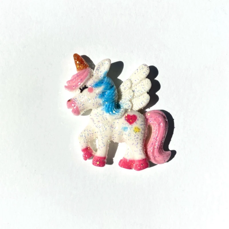 

30Pcs/lot Glitter Unicorn Sets Gold Corn Rainbow Cartoon Planar Resin Bow Materials DIY Arts Crafts Sticker Accessories Mixed