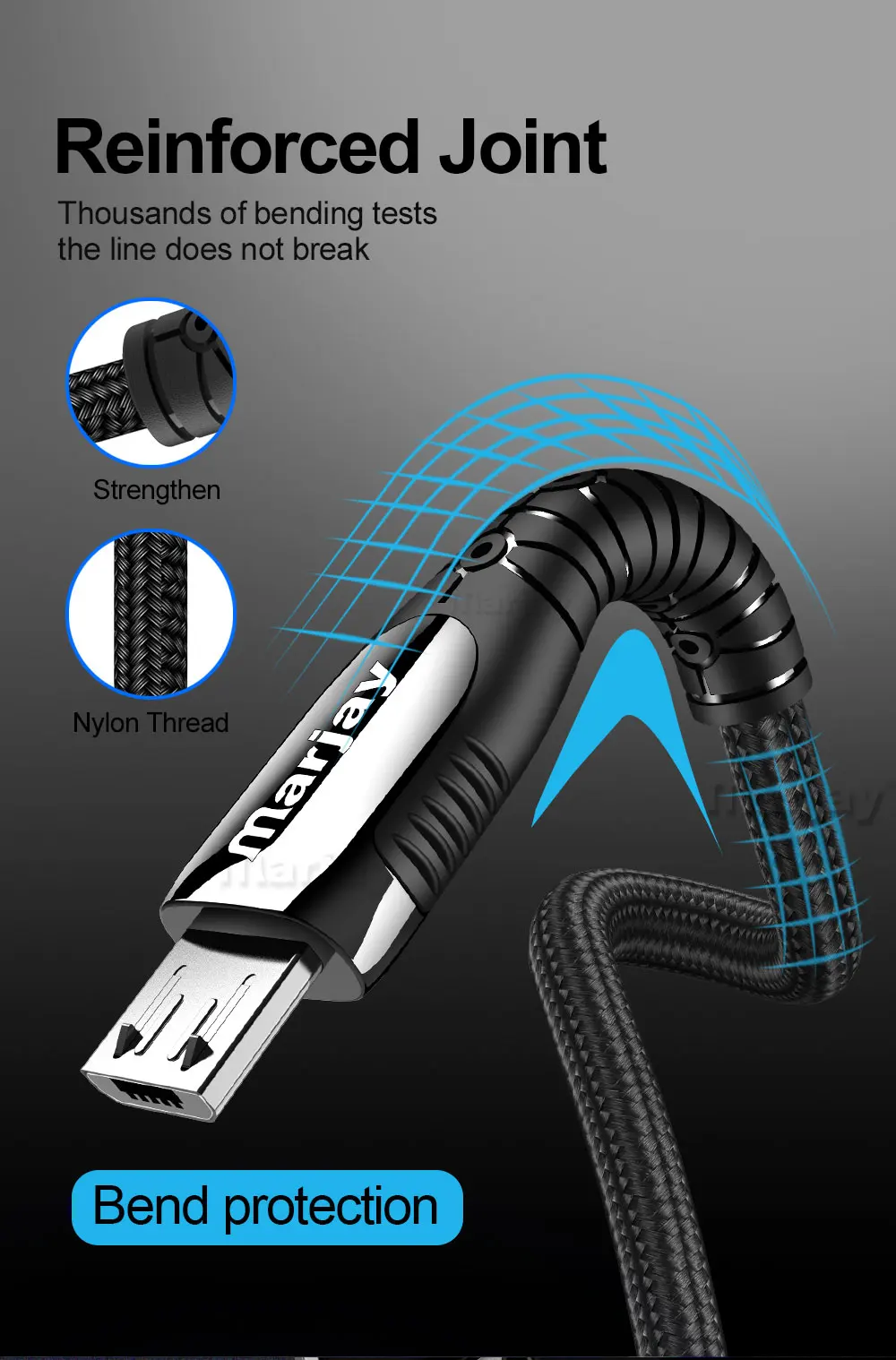 Кабель Marjay usb type-C для samsung S8 S9 S10 A50 A70 3A Быстрая зарядка USB C для Xiaomi Redmi Note 7 кабель type-C для мобильного телефона