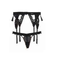 sexy lingerie lace underwear garter belt sexy lace suspender belt with six straps metal clip for womens stockings and thong