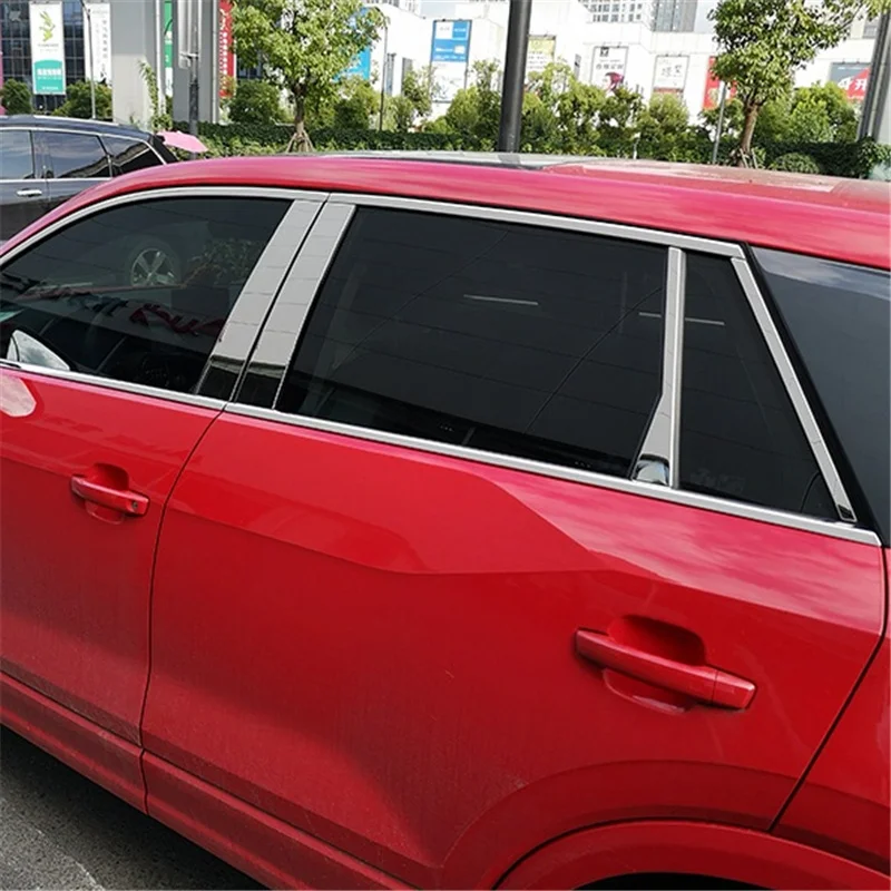 

WELKINRY For Audi Q2 2017 2018 2019 2020 2021 stainless steel car window frame middle column pillar trim