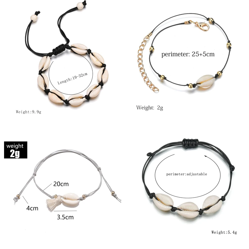 Браслеты на лодыжку для женщин богемные ювелирные украшения из натуральной