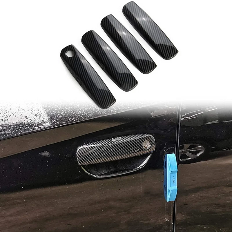 for 2011-2021 Dodge Charger Rearview Mirror &amp Door Handle Cover Decoration Trim Sticker ABS Carbon Fiber 6Pcs | Автомобили и