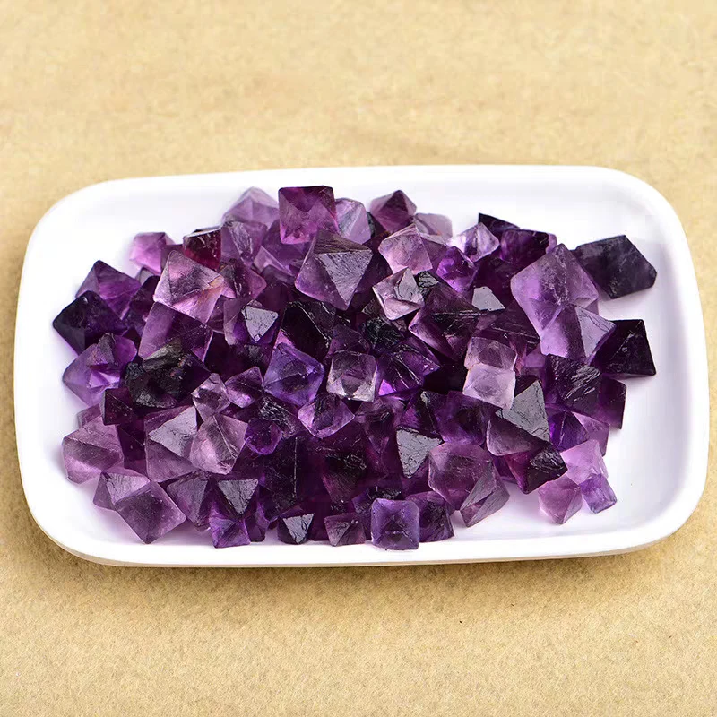 natural fluorite octahedron crystal crude specimen healing stone gemstone diy home desktop aquarium decorations jewelry making free global shipping