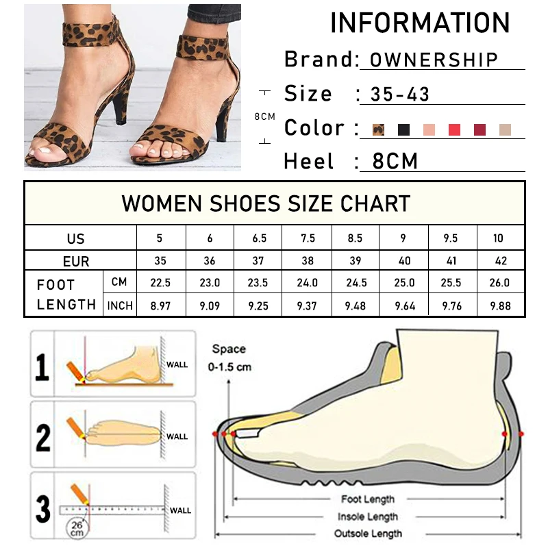 Женские леопардовые босоножки с ремешком на щиколотке и открытым носком | Обувь
