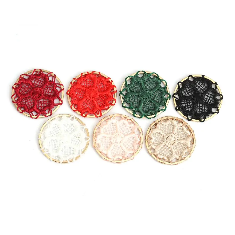 Дорин коробка 10 шт полые разъем хаки цветочный узор из хлопчатобумажного каната