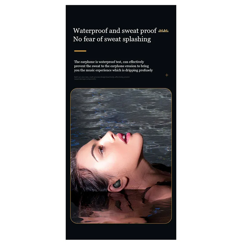 TWS Bluetooth V5.0 Sports Music Call Noise Waterproof LED Headsets | Электроника