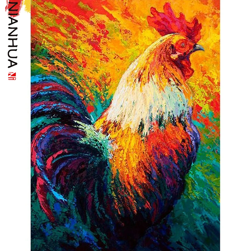 Алмазная живопись вышивка Красочный Петух животные ферма пейзаж 5D набор сделай