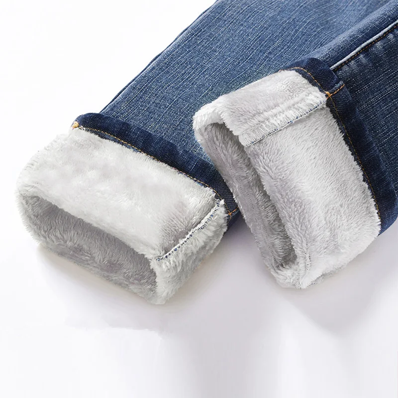 Зимние теплые женские джинсы 2019 повседневные Бархатные брюки с высокой талией