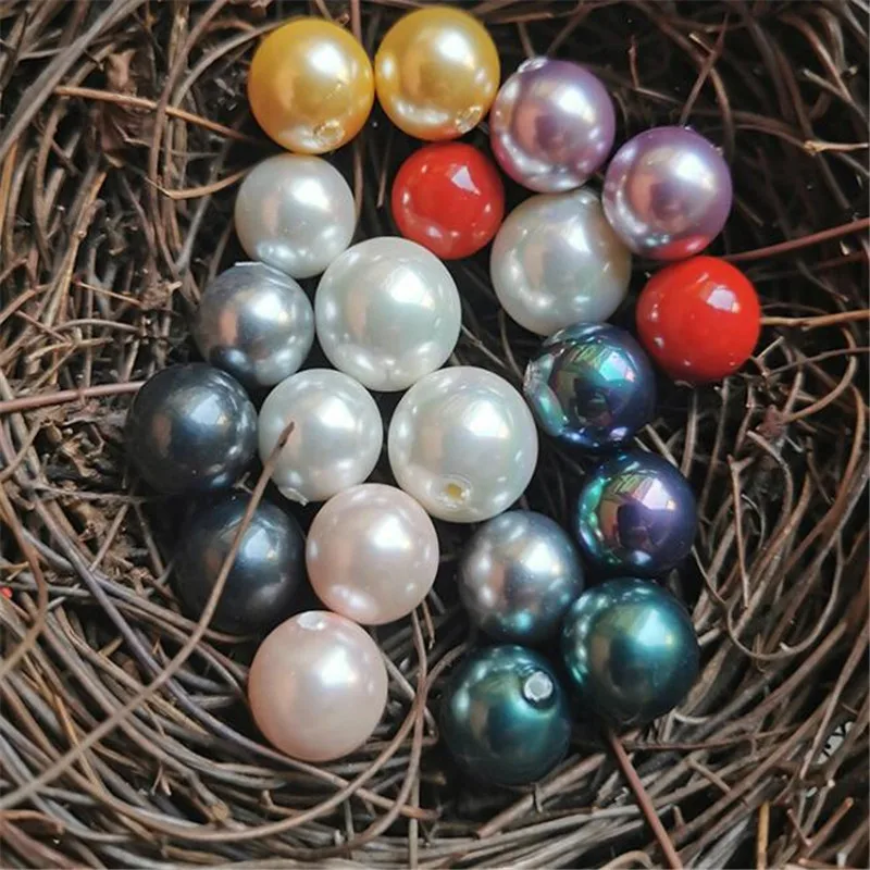 

10pcs 1Bag Half Hole Natural Freshwater Shell Pearl Spacer Loose Beads for 8/10/12/14mm fits DIY Earring Pendant Jewelry Making
