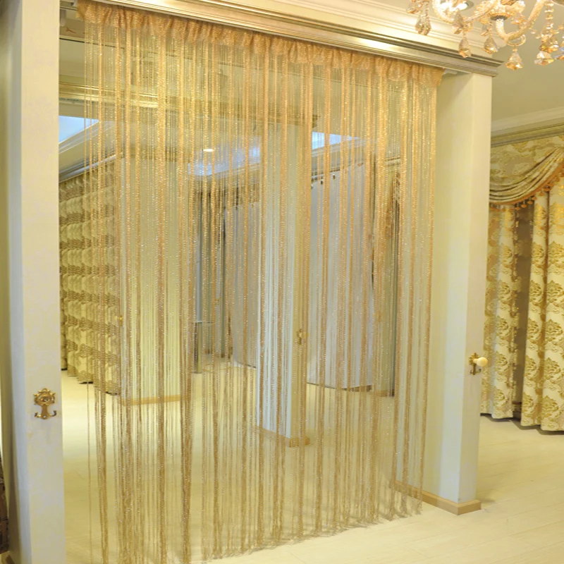 

Luxury Crystal Curtain Flash Line Shiny Tassel String Door Curtain for Window Room Divider Home Decoration