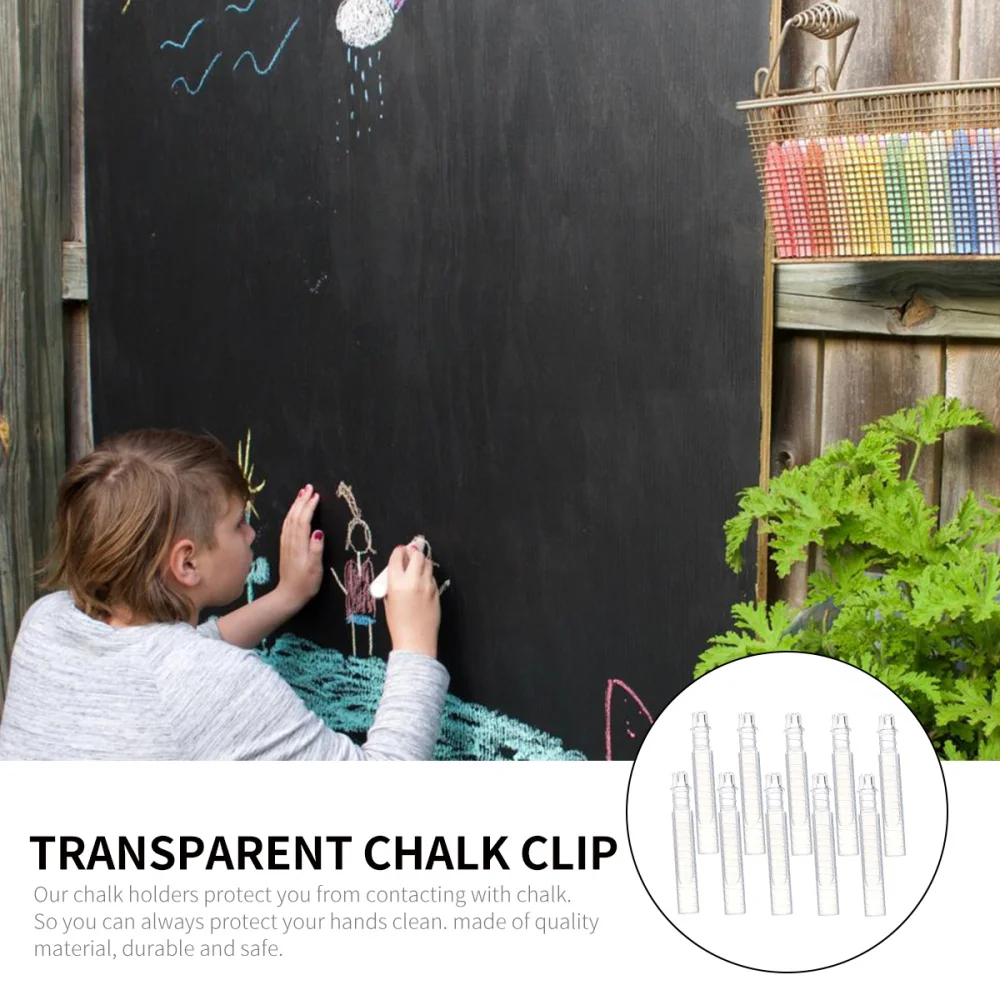 

10Pcs Chalk Holder Transparent Eco-friendly Water Chalk Clip Cover