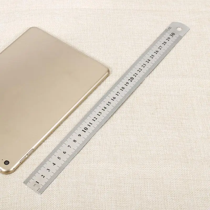 Металлическая линейка из нержавеющей стали Метрическая точные двусторонние