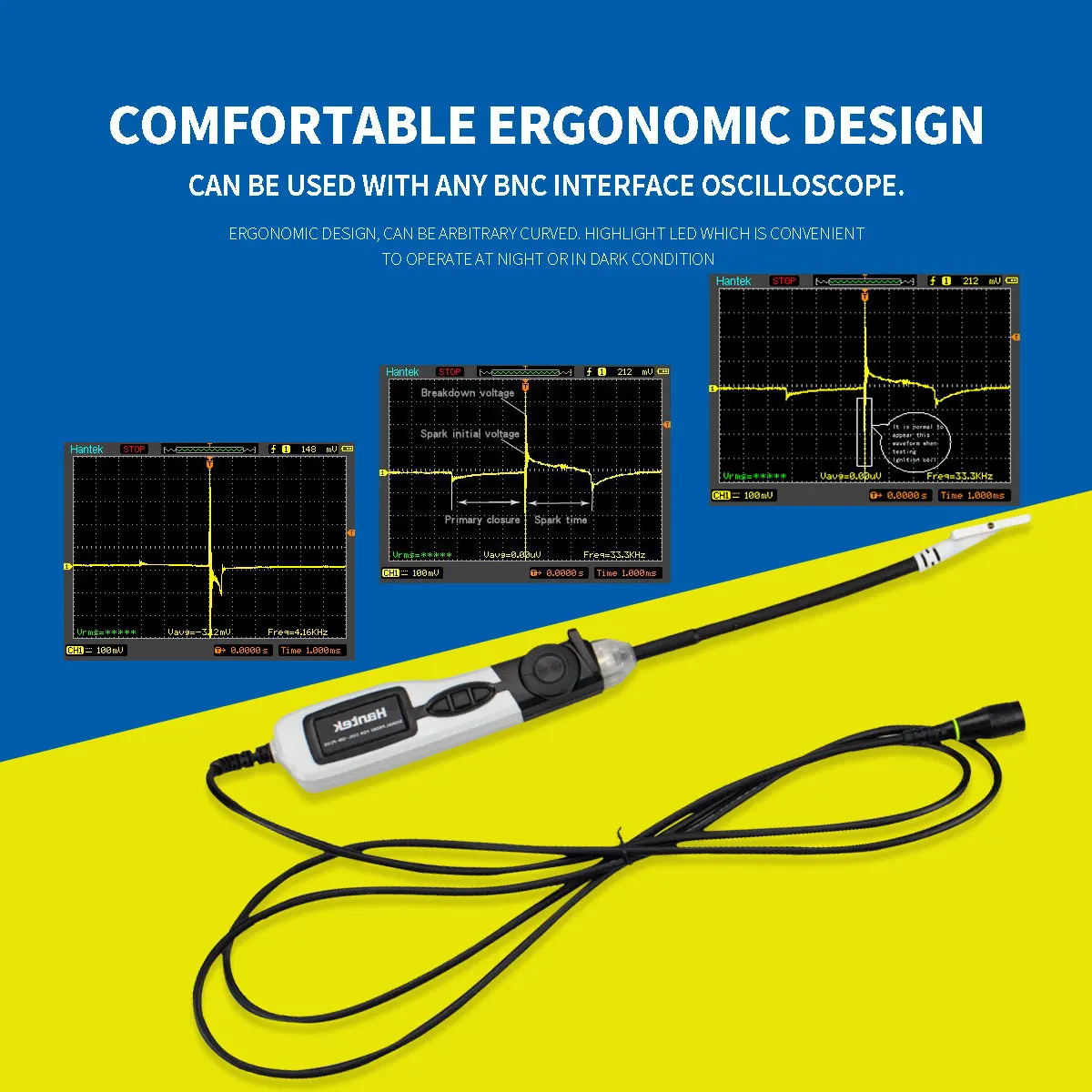 Форма сигнала Зажигания Автомобильного Двигателя Hantek HT25COP с осциллографом на