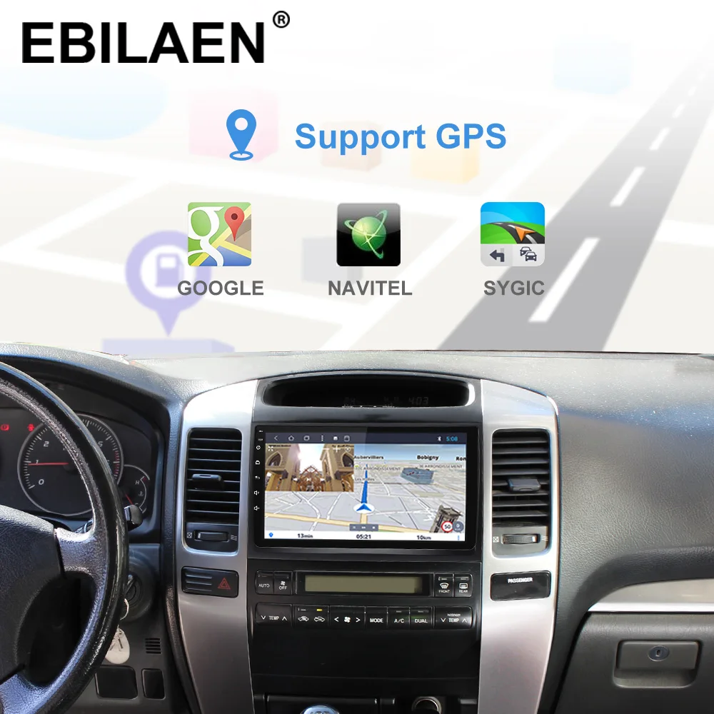 YUEMAIN Автомобильный мультимедийный плеер 2Din 8,1 android магнитофон Стерео gps для Toyota Land Cruiser prado 120 2004-2009 9 дюйм радио