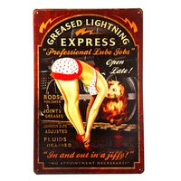 greased lightning pin up girl sign this professional lube jobs pin up girl sign is a great garage or man cave sign