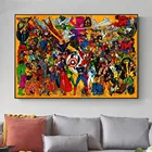 Постер с изображением супергероев Марвел, Мстителей, Картина на холсте с изображением Капитана Америки, Алой Ведьмы для детской комнаты