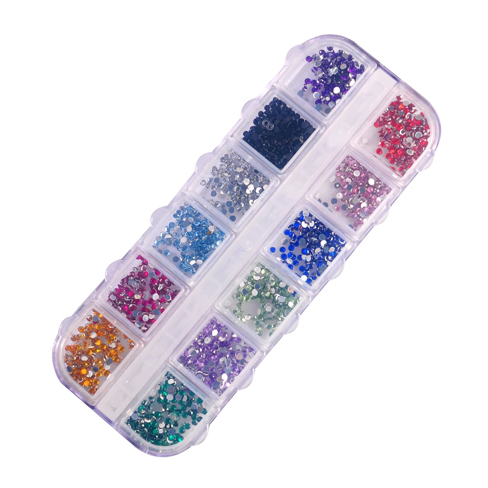 

12 Colors DIY Tip Decoration Ozdoby Do Paznokci Nail Charm Ongles Nail Art Rhinestones Glitter Flat Beads Crystal Sequins 3D