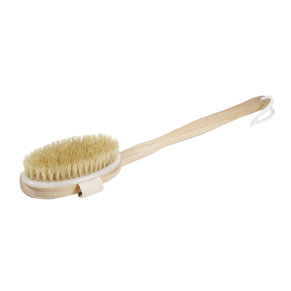 

42x7cm Exfoliating Wooden Body Massage Shower Brush Natural Bristle Bath Brush SPA Woman Man Skin Care Body Back massage Brush