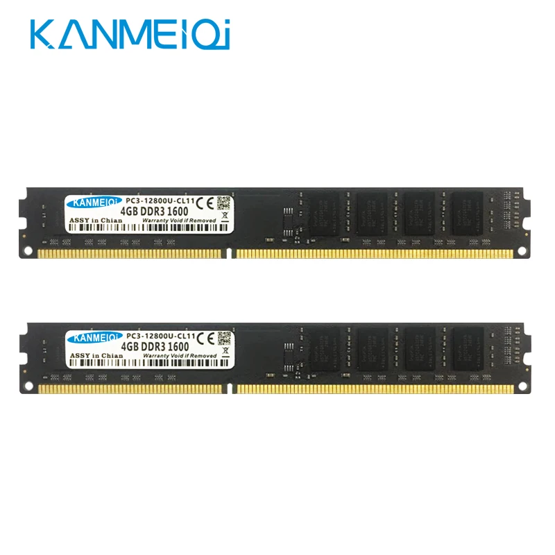 KANMEIQi оперативная память DDR3 8 Гб(2 шт x4гб) 1333 МГц 1600 МГц настольная Память DIMM PC3-12800S-CL11 240pivn 1,5 в Новинка