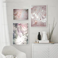 nordic modern abstract painting pink and purple marble canvas poster wall art picture for living room interior home decor