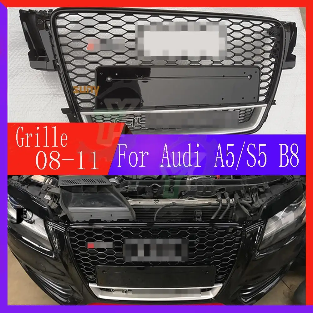 

For RS5 Style Car Front Bumper Upper Grille facelift Sport Hex Mesh Honeycomb Racing Grill for Audi A5/S5 B8 2008 2009 2010 2011
