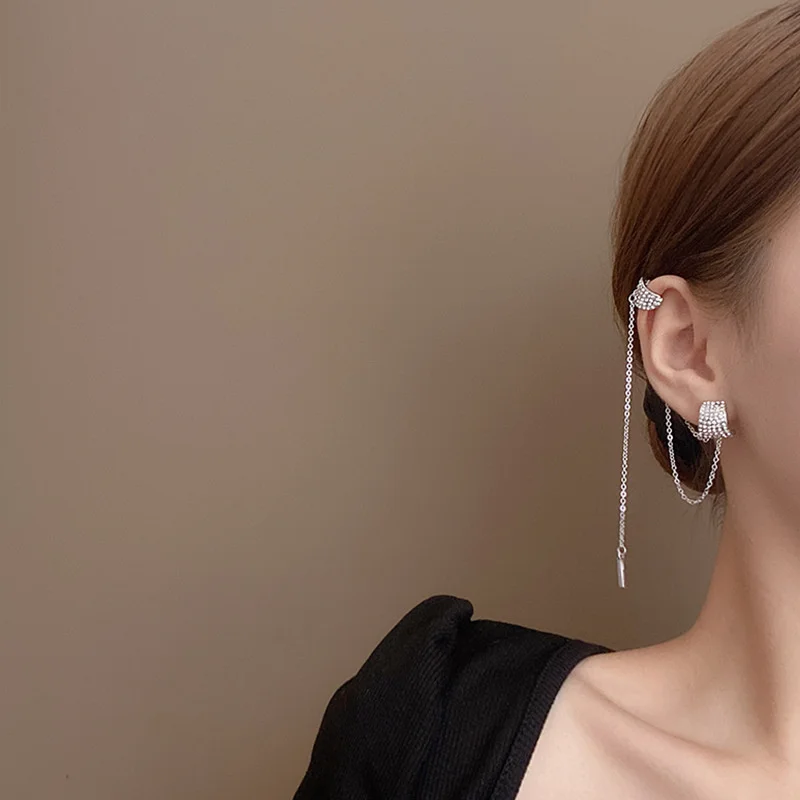 

Silver Needle Tassel Long Ear 2021 Hiphop/rock New Arrival Earring for Women European Wedding