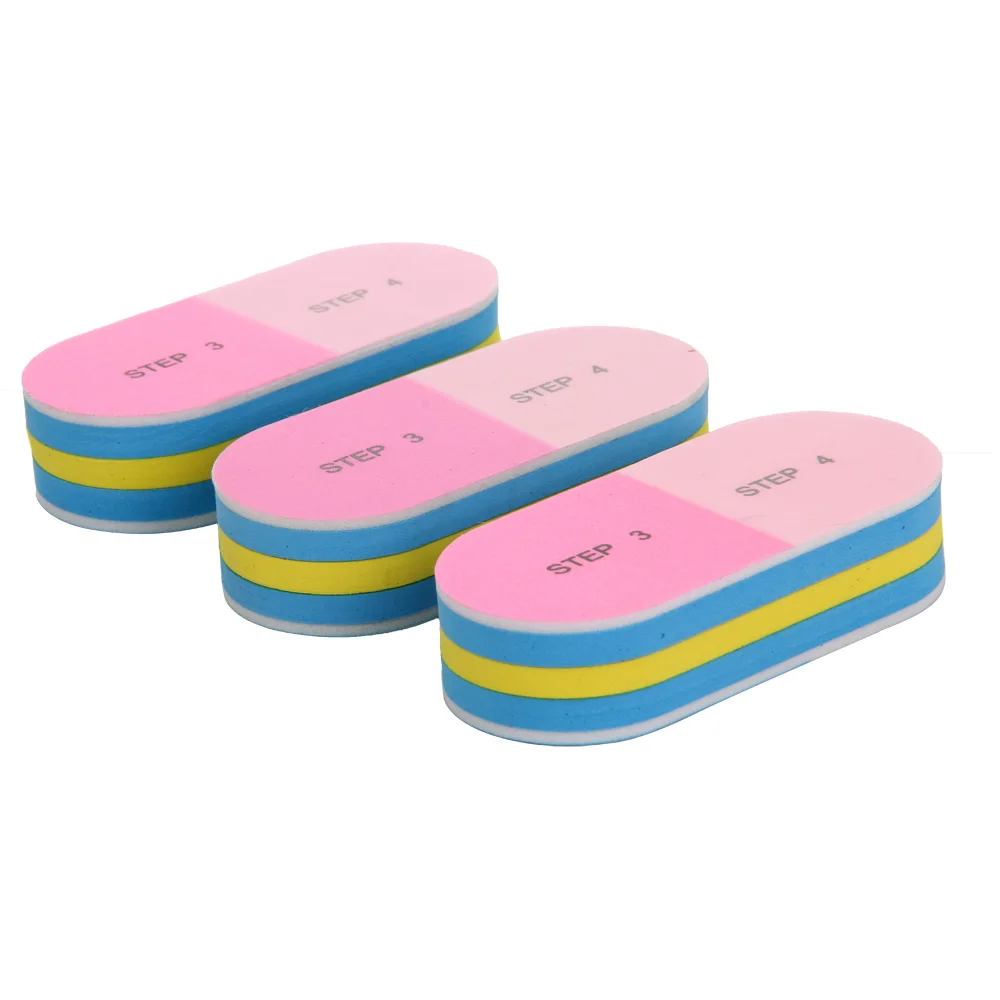 10 шт./лот 4-ступенчатая пилка для ногтей буфер Полировочный блок Полировочная