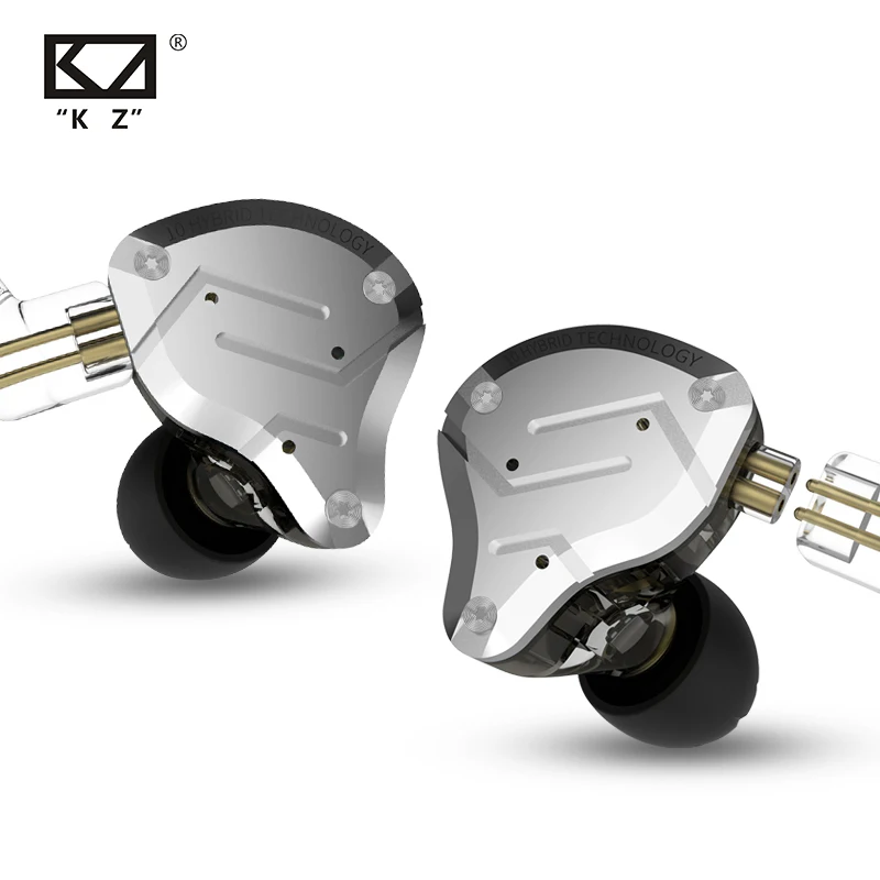 KZ ZS10 Pro металлическая гарнитура 4BA + 1DD гибридные наушники вкладыши Спортивная с
