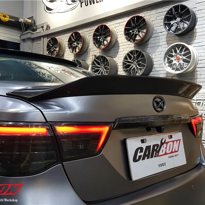 

for Toyota Mark X REIZ spoiler 2010 11 12 13 14 15 16 17 year glossy carbon fiber rear wing K style Accessories