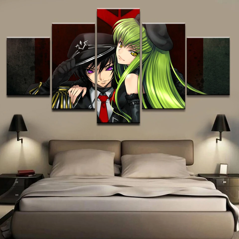 

Hd Home Decoration Canvas Painting 5 Pieces Code Geass Pictures Wall Art Hd Prints Modular Anime Modern Poster For Living Room