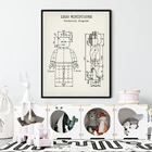 Legos Man Patent Vintage постер игрушка настенное искусство для Legos Love, декор детской комнаты, схема, идеи для подарков, игры, настенные художественные принты
