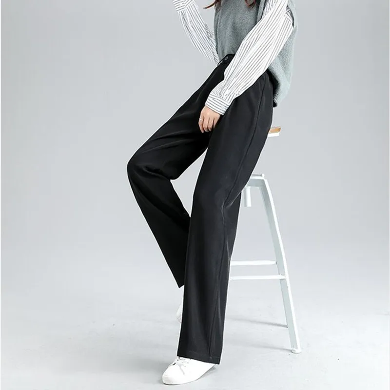 

Sweatpants Women Clothes Pants Streetwear 2020 Winter Fashion Korean Style Wide Leg Harajuku Baggy Black High Waisted Vintage