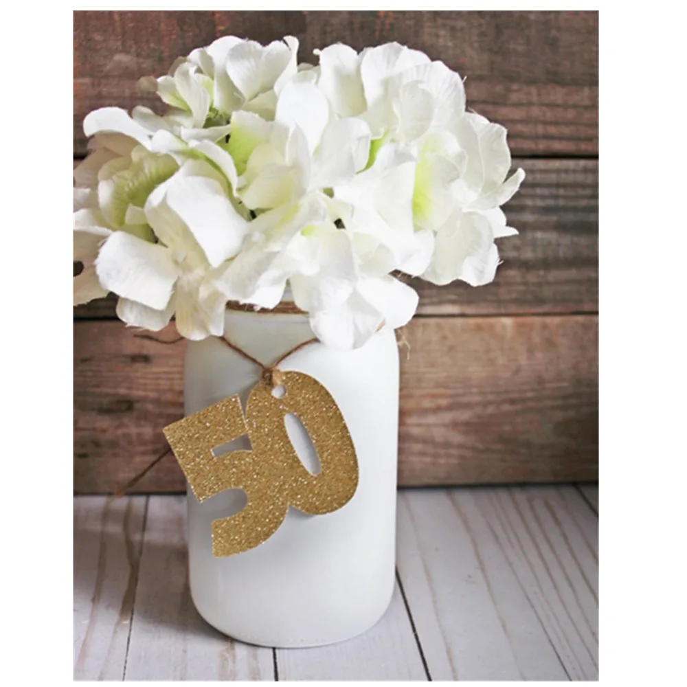 Заказные Свадебные юбилейные ярлыки украшения 50-го дня рождения