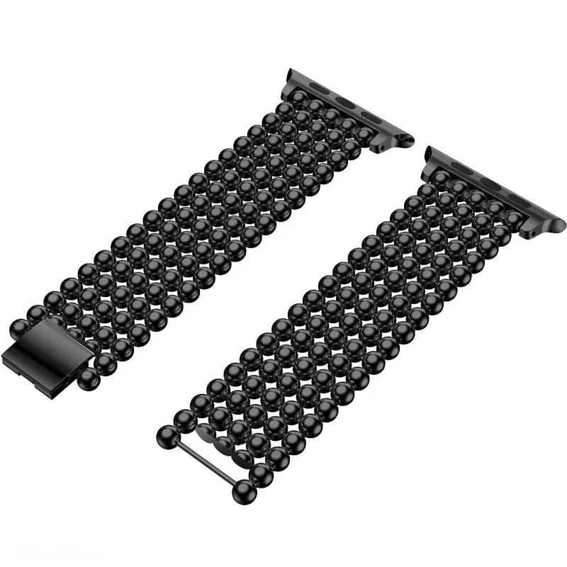 Ремешок для часов Apple Watch 5/4, 38 мм, 40 мм, 42 мм, 44 мм, модный ремешок из нержавеющей стали с бусинами для Iwatch 5, 4, 3, браслет