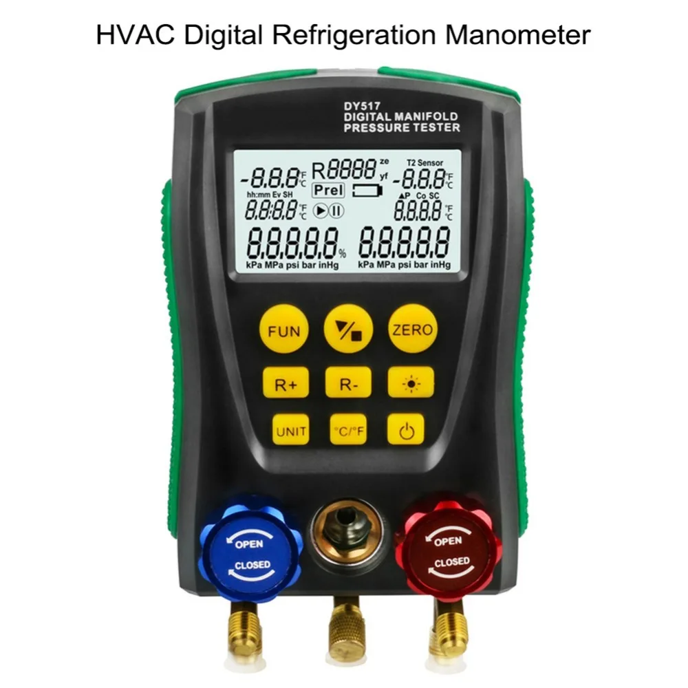 Цифровой манометр HVAC вакуумное давление температура утечки тестер метр HVAC температура тестер