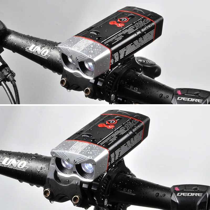 

5200mAh Bicycle Light 2*L2 USB Rechargeable Bike Front Lamp IPX5 Waterproof LED Cycling Headlight as Power Bank Bike Accessories