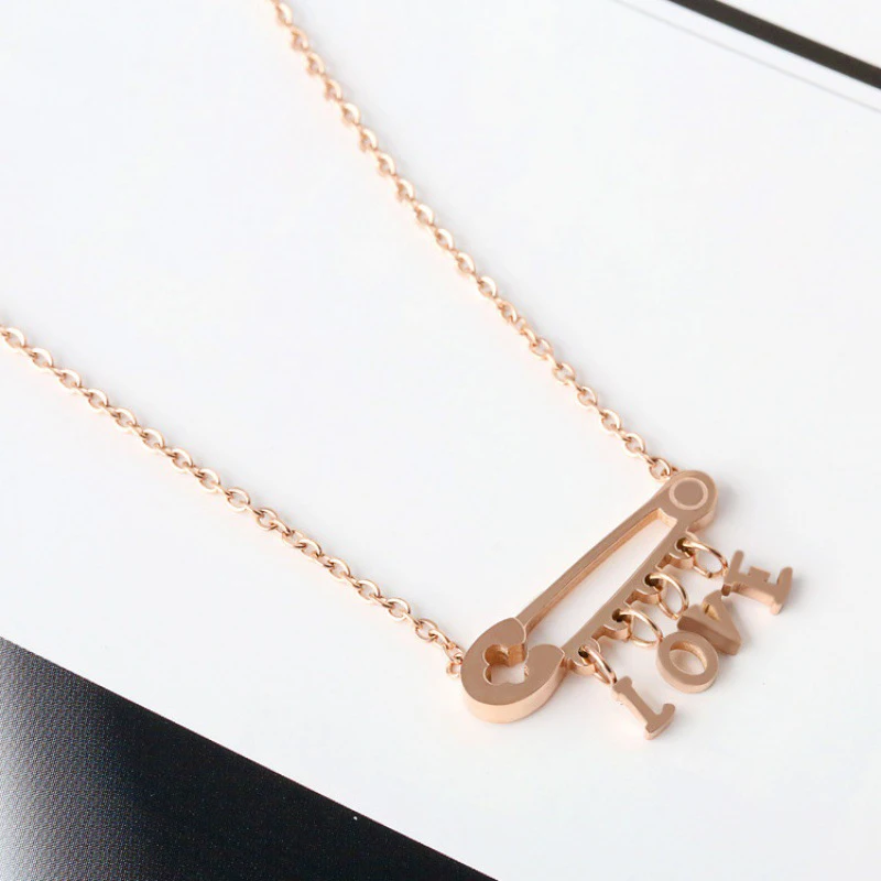 Кулон ручной работы из нержавеющей стали изящное колье с зажимом для бумаги