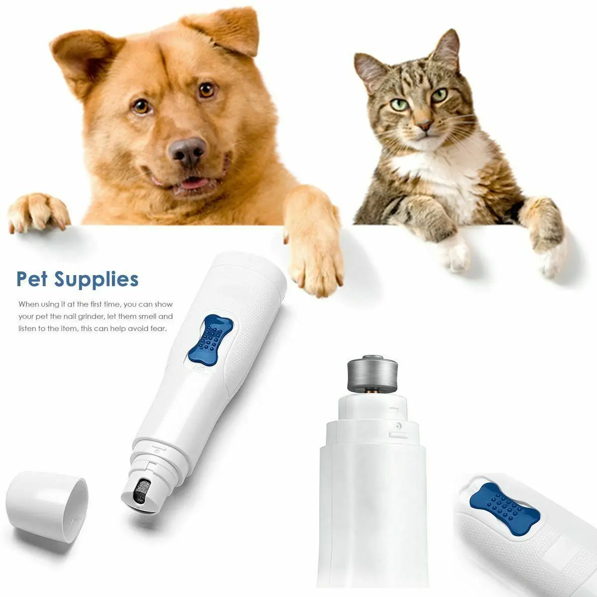 

Electric Pet Nail Grinder Claw Grooming Trimmer Dog Cat Paws Clipper Tools Kits Dog Nail Clippers Cut The Nail Pet Supplies