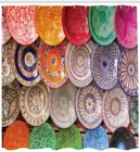 Водонепроницаемая Марокканская занавеска для душа, декоративная занавеска для ванны из полиэстера, с крючками, от плесени, яркие тарелки