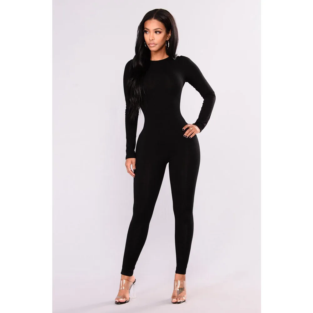 

Summer New Fashion Sexy Women's Round Collar Long Sleeve Black Sports Tight Pants