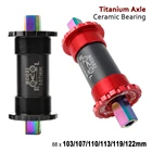 Титановая ось для горного велосипеда, нижний кронштейн, квадратный коленчатый вал, центральная ось, керамический подшипник, дорожный велосипед, комплекты BB 103107110113119 мм