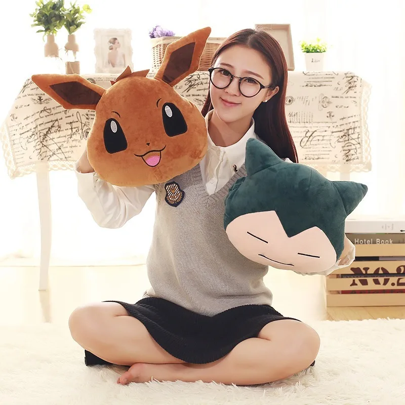 

TAKARA TOMY Pokemon периферийный плюшевый джиггглибуф Chikorita Psyduck Eevee Kawaii теплая подушка с отверстиями для рук подарок для детей игрушки