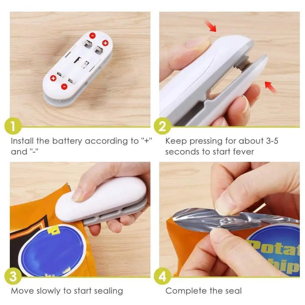 

Portable Plastic Bag Sealer Mini kitchen Food Storage Bag Sealing Machine Snacks Bags Food Saver Sealing Clip For Home