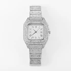 Мужские часы с бриллиантами, Кварцевые Золотые часы в стиле хип-хоп, роскошные брендовые наручные часы с микрополем из нержавеющей стали с кубическим цирконием, часы